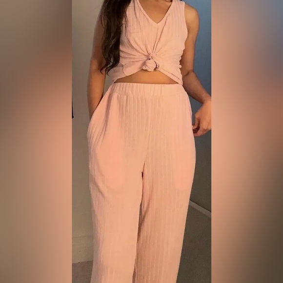 NWOT💖 Dusty Pink Ribbed Lounge Set - Picture 4 of 16